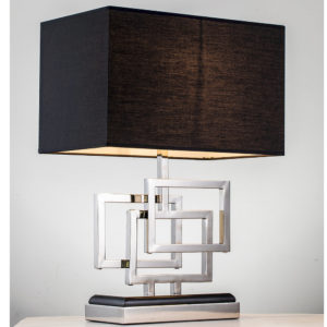 Lampe à poser noir et argent design