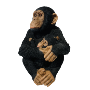 Statue chimpanzés mère et petit – Image 3