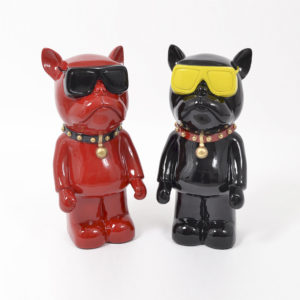 Statue bouledogue français en céramique Illusion