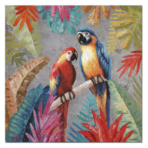 Tableau perroquets coloré