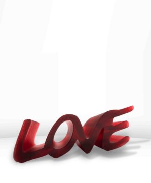 Sculpture en cristal "True Love" rouge