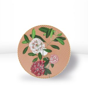 Assiette plate Rhododendron beige Trésor Fleuri - RAYNAUD
