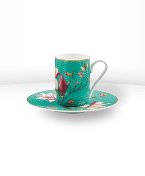 Tasse et soucoupe Expresso turquoise Trésor Fleuri - RAYNAUD