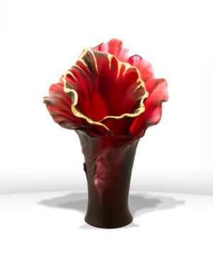 Vase GM Rouge & Or Arum - DAUM