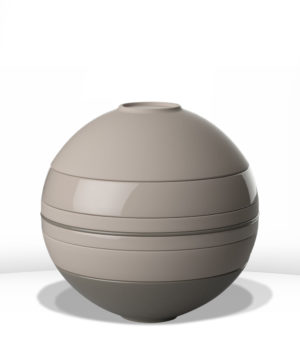 La Boule pure Beige - Service de table 7 pièces porcelaine pour 2 personnes