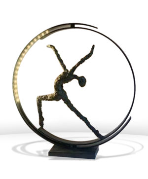 Bronze éclairé dans un double cercle Saturne - CATHERINE DE KERHOR – Image 2