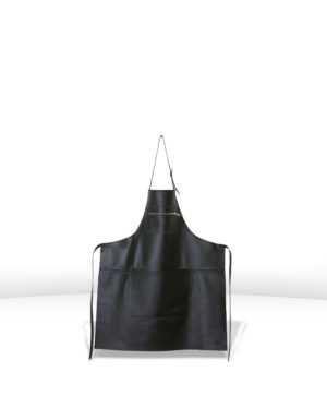 Tablier zippé en cuir noir - DUTCHDELUXES