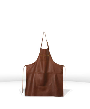 Tablier zippé en cuir marron - DUTCHDELUXES