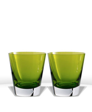 Gobelets Mosaïque vert mousse Baccarat (x2)